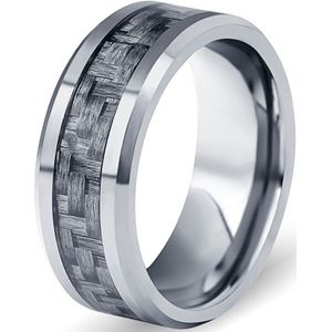 Black Carbon Fiber 8 Mm Tungsten Staal Carbide Ring Mens Wedding Band Amerikaanse Maat 7-10 Mode-sieraden ringen Accessoires