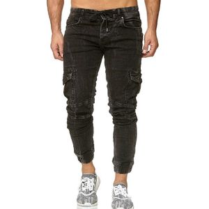 Mannen Jeans Cargo Denim Broek Met Side Cargo Pocket Skinny Jeans Mannen Hip Hop Broek Plus Size herenkleding