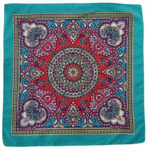 Etnische Stijl Vrouwen Mannen Punk Hip Hop Bandana Heldere Kleurrijke Paisley Bloemenprint Vierkante Sjaal Fietsen Dansen Headwrap Steetwear