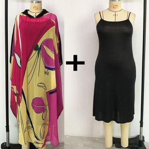 2 Delige Set Mode Casual Chiffon Afrikaanse Jurken Voor Vrouwen Plus Size Dashiki Print Traditionele Party Islamitische Gewaad Vestidos