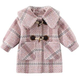 Herfst Winter Jas Voor Meisjes Kinderen Mode Katoen Dikke Warme En Medium Lange Wollen Jas Kinderen Jas voor Meisjes