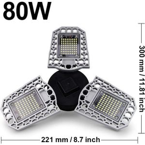 100W 80W 60W E27 Led Garage Lamp Led Lamp Vervormbare High Power Plafond Licht Voor Magazijn Fabriek gym Industriële Verlichting