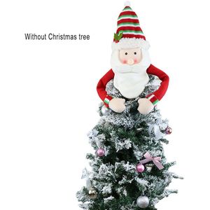 Kerstboom Topper Leuke Top Hoed Winter Party Tree Decoraties Oude Man Sneeuwpop Elanden Ornament Kerstversiering @ Ce
