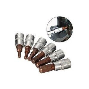 1Pc Hex Schroevendraaier Bit Set 1/4 Inch Drive Socket Schroevendraaier Handje Boor Set H3 H4 h5 H6 H7 H8
