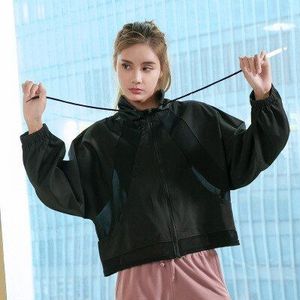 Mode Stand Kraag Fitness Oefening vrouwen Overhemd Zweet-absorberend Ademend Mesh Stiksels Sport Jas