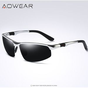 AOWEAR Randloze Zonnebril Mannen Porlarized Aluminium Magnesium Sport Zonnebril Mannelijke Outdoor Driving Goggles gafas