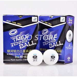 Yinhe Galaxy 3-Star Naadloze Tafeltennis Ballen Plastic 40 + Ittf Goedgekeurd Witte Poly Ping Pong Ballen