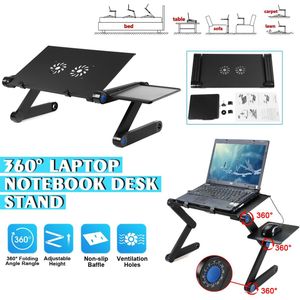 Aluminium Laptop Klaptafel Computer Desk Stand Voor Bed 360 Graden Rotatie Multifunctionele Draagbare Klaptafel