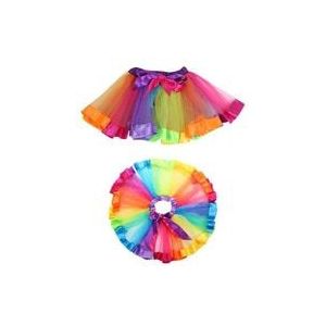 VOORRAAD Kids Meisjes Mooie Kleurrijke Tutu Rok Regenboog Tulle Mini Rok