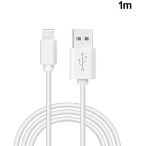 Kabel Usb Iphone 5 / 6 / 7 / 8 / 8 Plus/Iphone X/Ipad (Compatibel test Ok) cool 1 M Blanco