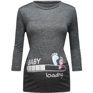 Vrouwelijke Zwangerschap Zeven Punt Mouw Cartoon Shirt Mode Dunne Moederschap Jurk Zomer Moederschap Shirt Vrouwen Kleding