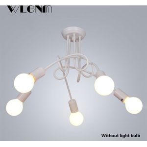 Wlgnm Nordic Loft Kroonluchter Persoonlijkheid Vintage Industriële Plafondlamp E27 3/5 Lichten Люстра Glans Buigen Voor Home Verlichting