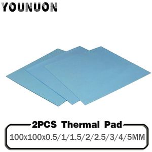 2 Pcs 100X100 Mm Thermal Pad Gpu Cpu Heatsink Cooling Geleidende Siliconen Pad 0.5/1/1.5/2/2.5/3/4/5 Mm Dikte Thermische Pad