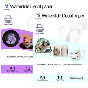 (20Pcs = 10 Clear + 10 Wit) inkjet Water Slide Decal Papier A4 Size Printing Transfer Papier Waterglijbaan Decalpapier Voor Plaat