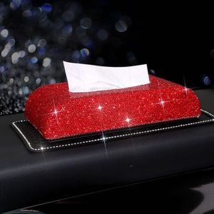 Volledige Diamond Sterren Tissue Box Tray Auto Kristal Tissue Doos Auto Decoraties