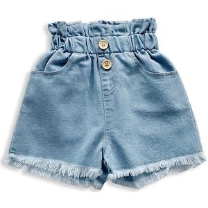 Nfant Denim Shorts Peuter Hoge Taille Verzwakte Raw Zoom Broek Met Pocket Zomer Kids Losse Jeans