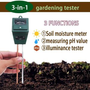 3 In 1 Digitale Bodem Vocht Zonlicht Ph Meter Tester Voor Planten Bloemen Zuurgraad Vocht Meting Tuingereedschap Monitor Meter