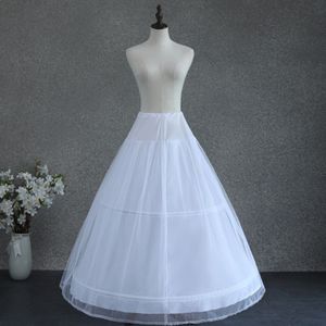Vrouwen White Wedding Petticoat 2 Hoop Dubbele Layer Bridal Hoepelrokken met Tule Onderrok Half Slips voor Baljurk Jurk