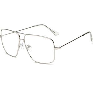 Vintage Gold Metalen Frame Brillen Heren Dames Zonnebril Vierkante Optische Lens Eyewear Nerd Clear Lens Bril