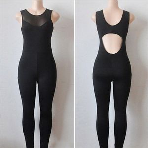 Vrouwen Sexy Fitness Sport Pak Jumpsuit Mouwloze Trainingspak Yoga Set Backless Mesh Gym Running Sportkleding Leggings