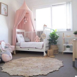 Kids Baby Bed Luifel Bed Cover Klamboe Gordijn Beddengoed Koepel Tent Katoen Roze Wit Grijs