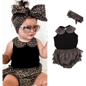 3 Stuks Pasgeboren Baby Baby Meisje Kleding Sets 0-24M Romper Top Luipaard Shorts Hoofdband Outfit Kleren Zomer
