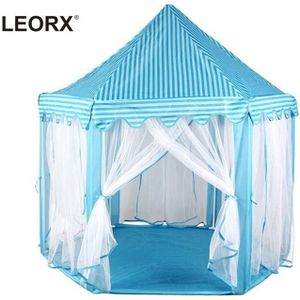 Leuke Hexagon Speelhuisje Meisjes Prinses Kasteel Kinderen Kids Grote Indoor Play Tent (Blauw)