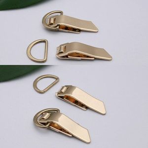 10 sets/partij HIJ-025 Speciale Unieke metalen haak en D ring jurk open/close haak en ring goud kleur