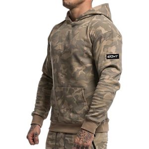 Heren camouflage Hoodies Casual mannelijke sportscholen fitness Bodybuilding katoenen Sweatshirt sportkleding top jas