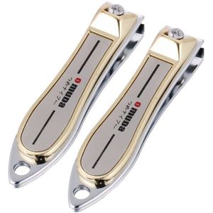 1 PC Rvs Nagelknipper Met Nagelvijl Manicure Nail Cutter Trimmer Gouden Rand Letters Carve