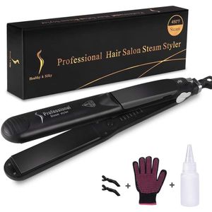 Dropshopping Stoom Stijltang 2 In 1 Keramische Vapor Haar Ijzer Professionele Salon Rechttrekken Curling Styling Tool
