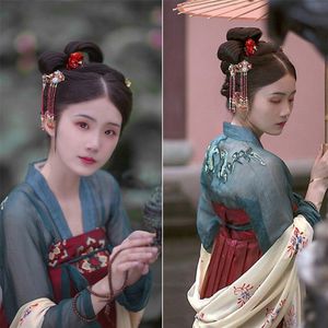 Traditionele Chinese Mode Vrouwen Hanfu Vintage Oude Kostuum Tang Pak Festival Nieuwjaar Folk Dance Hof Fee Jurk