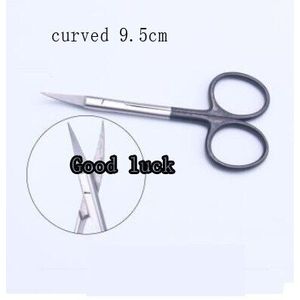 9.5 Cm Bocht Hoofd Gewone Goedkope Oog Schaar Schoonheid Schaar Cut Tissue Schaar Tool Goud Zwart 2 Kleuren Voor Gekozen