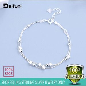 Dunne 925 Sterling Zilveren Glanzende Ster Kettingen Enkelband Voor Vrouwen Meisjes Vriend Voet Sieraden Been Armband Barefoot Nooit Vervagen