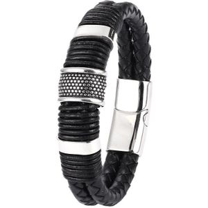 Mingao Rvs Charm Charkra Magnetische Zwarte Armbanden Voor Mannen Lederen Lederen Tennis Armbanden Sieraden Accessoires Vrienden