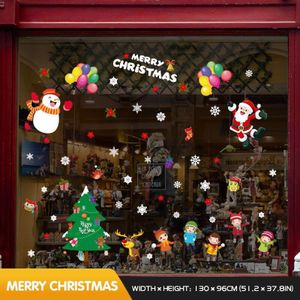 Kleurrijke Kerst Charm Glazen Deur Raamstickers Etalage Huis Kerstboom Kinderkamer Home Decor Zelfklevende Sticker