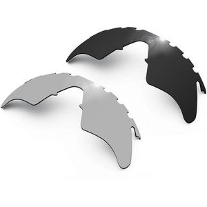 Glintbay 2 Stuks Gepolariseerde Zonnebril Vervanging Lenzen Voor Oakley Frame Heater Vented Stealth Zwart En Zilver Titanium