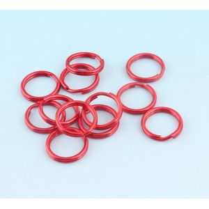 Rode Plated Sleutelhangers 12Mm Ronde Sieraden Ringen Metalen Mini Split Ringen Voor Sleutelhanger Sleutel Lanyard Bevindingen Jump ringen