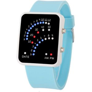 Vierkante Spiegel Gezicht Siliconen Band Digitale Horloges Led Horloges Horloge Sport Klok Uur Relogios Masculino # D