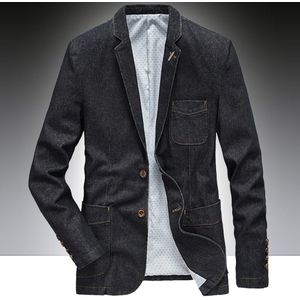 Mens Denim Blazer Mannen Mode Vintage Jasje Mannelijke Blauwe Jas Denim Jas Mannen Slim Fit Jeans Blazers Uitloper