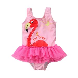 Cute Kids Baby Meisjes Bikini Zwaan Kant Tankini Zomer Mouwloze Badmode Badpak Beachwear