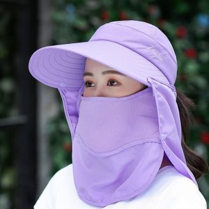 Hoed Vrouwelijke Zomer Zonnehoed Masker Zonnehoed Outdoor Winddicht Alle-Match Face-Die Beschermende Hals Fietsen Zon hoed Vrouwelijke