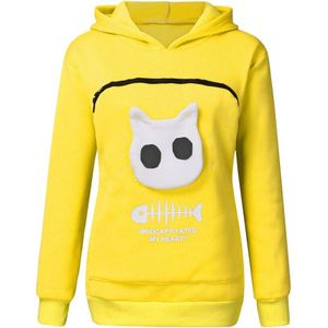 winter vrouwen hooded sweatshirts vrouwen Sweatshirt Animal Pouch Hood Tops Carry Kat Ademend Trui sweatshirts