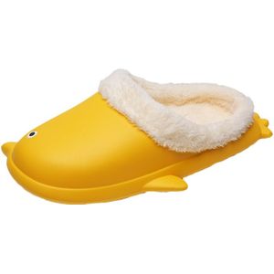 Mannen Winter Warm Pluche Huis Slippers Leuke Pinguïn Katoen Slides Mannelijke Eva Waterdicht Anti Slip Bont Indoor Schoenen