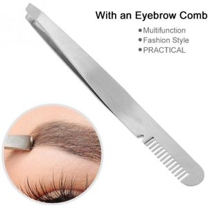 1 st Rvs Wimper Wenkbrauw Ontharing Tweezer Nail Anti-statische Gezicht mee-eter Remover pincet voor Wenkbrauwen Set