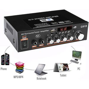 2 Kanaals Stereo Audio Versterker Bt Dual Channel Eindversterker Fm Radio Ontvanger Met Tf Card/Usb/Aux input Afstandsbediening