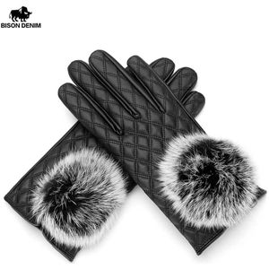 Bison Denim Warm Winter Vrouwen Handschoenen Touch Screen Thicken Waterdicht Rijden Fietsen Warme Handschoenen Mode S042