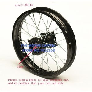 Zwart Achterwiel Velg 12mm Velgen 1.85x14 voor CRF50 CRF70 KLX110 TTR110 125 140 160cc Dirt Pit fiets