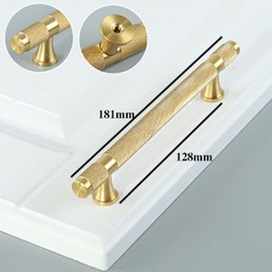 Gold Gekartelde Eenvoudige Keuken Kast Knoppen En Handgrepen Lade Trekt Slaapkamer Knoppen Messing T Bar Kast Hardware