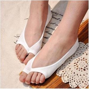 3 Paar/partij Lente Zomer Katoen Vrouwen Teen Yoga Sokken Onzichtbaarheid Anti Slip Anti Off Slipper Sokken Bamboevezel Vis Mond sokken